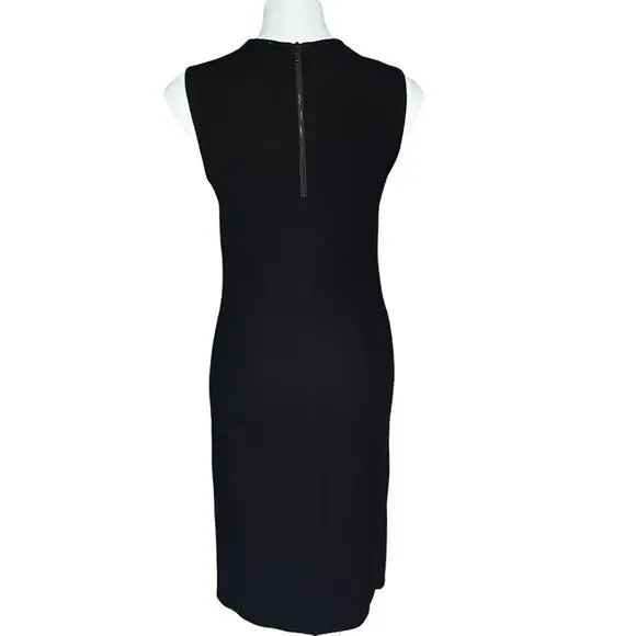 Vince black ribbed midi sleeveless sheath dress size medium - Picture 4 of 10